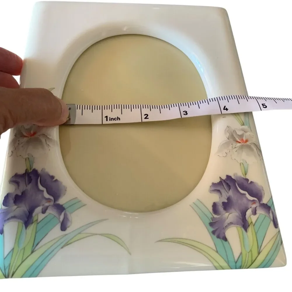 Floral Ceramic Picture Frame Otagiri Japan Vintage Shibata Oval Picture